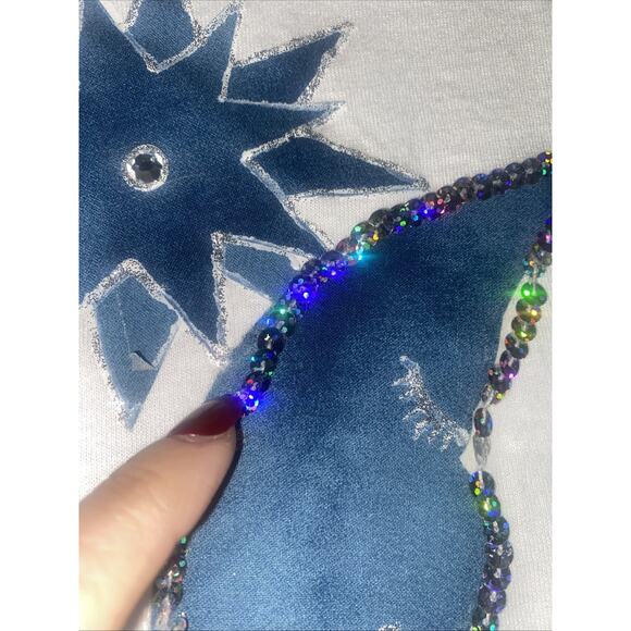 Handmade 80s 90s Southwestern Rodeo Boho Fringe White Shirt Medium Moon Stars - Picture 9 of 10